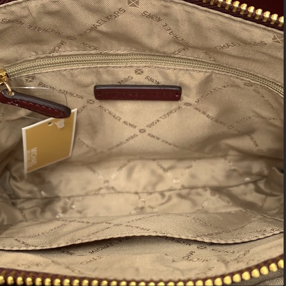 Michael Kors Nicole Lg Triple Compartment Crossbody Merlot - Picture 7 of 11